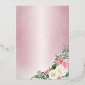 エレガントバラガーデン – 女の子の確認 – 金ゴールド 箔招待状 (裏面)