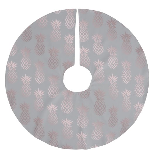 エレガントバラガーリー金ゴールドとグレーパイナップル ブラッシュドポリエステルツリースカート (正面)