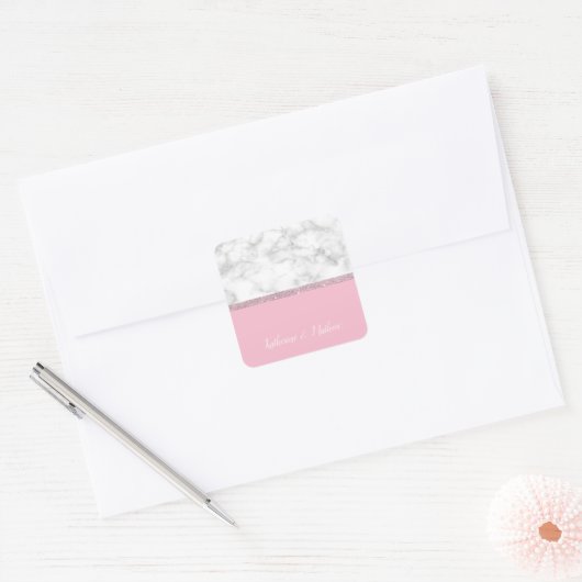 エレガントバラガーリー金ゴールドグリッター スクエアシール (封筒)