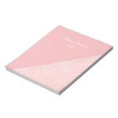 エレガントバラガーリー金ゴールドグリッター&パステルピンク ノートパッド (回転)