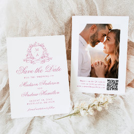 エレガントバラクォーツ紋付モノグラム結婚写真 セーブザデート