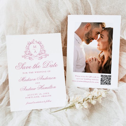 エレガントバラクォーツ紋付モノグラム結婚写真 セーブザデート