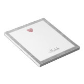 エレガントバラゴールドフォイルハートスクリプモダント ノートパッド (アングル)