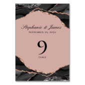 エレガントバラゴールドフォイル白黒アゲ結婚ート テーブルナンバー (裏面)