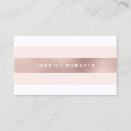 エレガントバラゴールドフォイル赤面ピンクストライプ色パターン 名刺