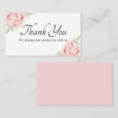 エレガントバラサンキューピンクフローラ結婚ズ プレイスカード (正面/裏面)