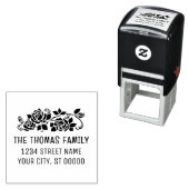 エレガントバラシルエットフラワー名アドレス セルフインキングスタンプ (インサイチュ)