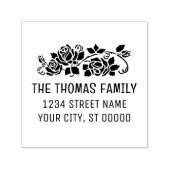 エレガントバラシルエットフラワー名アドレス セルフインキングスタンプ (デザイン)