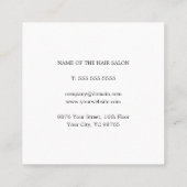 エレガントバラシンプル金ゴールドはさみ美容師 スクエア名刺 (裏面)