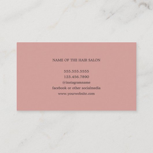 エレガントバラシンプル金ゴールドはさみ美容師 名刺 (裏面)