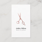 エレガントバラシンプル金ゴールドはさみ美容師 名刺 (正面)