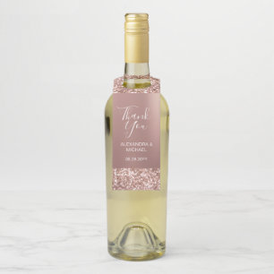 エレガントバラシンプル金ゴールドグリッターモダンありがとう ボトルネックタグ