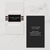 エレガントバラシンプル金ゴールドストライプブラックプラーク 名刺 (正面/裏面)