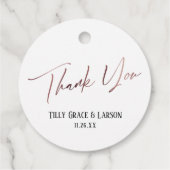 エレガントバラシンプル金ゴールドタイポグラフィありがとう フェイバータグ (裏面)