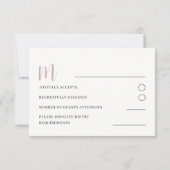 エレガントバラシンプル金ゴールドRSVP結婚の 出欠カード (裏面)