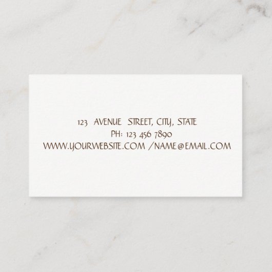 エレガントバラシンプル金箔ブラシストローク、白 名刺 (裏面)