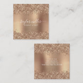 エレガントバラスタイリッシュ金ゴールドグリッターメイク&ヘア スクエア名刺 (正面/裏面)