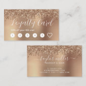 エレガントバラスタイリッシュ金ゴールドグリッターメイク&ヘア ロイヤリティカード (正面/裏面)