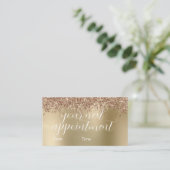 エレガントバラスタイリッシュ金ゴールドグリッターメイク&ヘア 予約カード (スタンド正面)