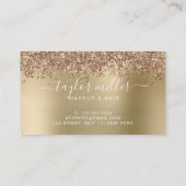 エレガントバラスタイリッシュ金ゴールドグリッターメイク&ヘア 予約カード (裏面)