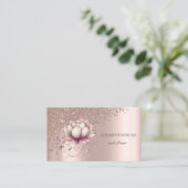 エレガントバラスタイリッシュ金ゴールドダイアモンズシックロータス 名刺 (スタンド正面)