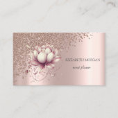 エレガントバラスタイリッシュ金ゴールドダイアモンズシックロータス 名刺 (正面)