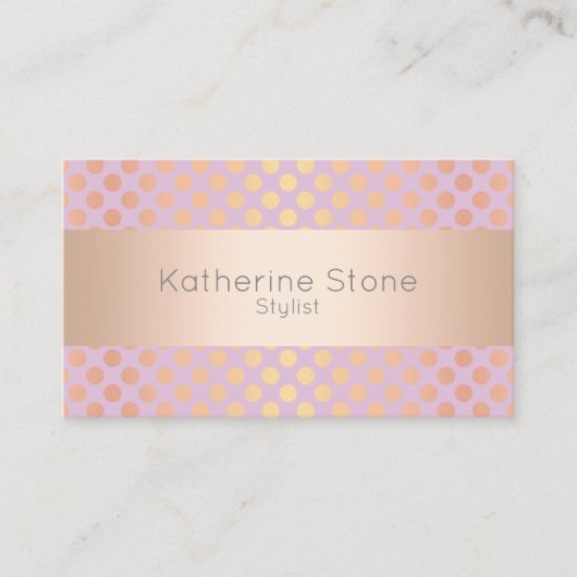 エレガントバラスタイリッシュ金ゴールド水玉模様 名刺 (正面)
