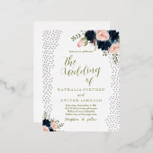 エレガントバラスター結婚式招待状 箔シーズンポストカード (正面/裏面)