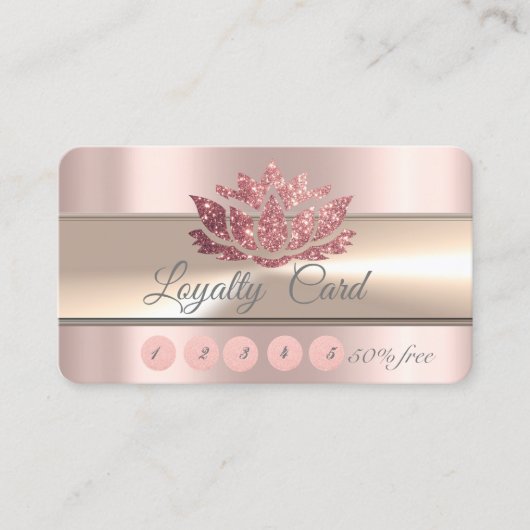 エレガントバラストライプ金ゴールドグリッターロータス ロイヤリティカード (正面)