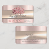 エレガントバラストライプ金ゴールドグリッターロータス ロイヤリティカード (正面/裏面)