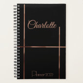 エレガントバラストライプ金ゴールド プランナー手帳 (正面)