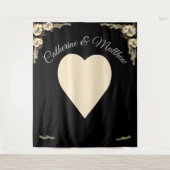 エレガントバラセピアとブラック タペストリー (正面)