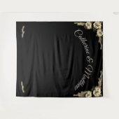 エレガントバラセピアとブラック タペストリー (正面(横))