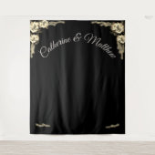 エレガントバラセピアとブラック タペストリー (正面)