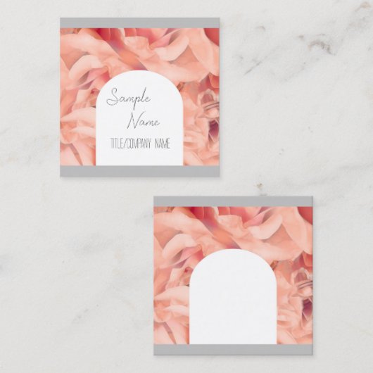 エレガントバラパスタイリッシュステルカスタムクとグレー スクエア名刺 (正面/裏面)