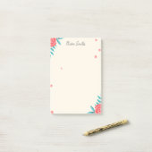 エレガントバラパーソナライズされたフローラ ポストイット (デスク上)