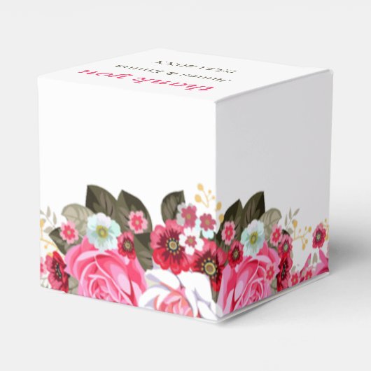 エレガントバラパーソナライズされた結婚の フェイバーボックス (裏面サイド)