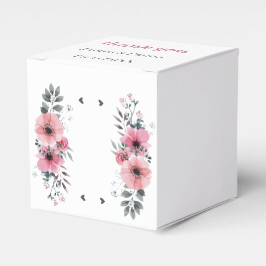 エレガントバラパーソナライズされた結婚の フェイバーボックス (正面サイド)