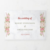 エレガントバラパーソナライズされた結婚の 三つ折り招待状 (カバー)