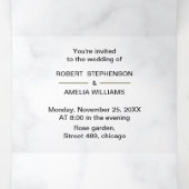 エレガントバラパーソナライズされた結婚の 三つ折り招待状 (内部中)