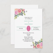 エレガントバラパーソナライズされた結婚の 招待状 (正面/裏面)