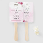 エレガントバラパーソナライズされた結婚式 プログラム ハンドファン (正面&裏面)