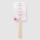 エレガントバラパーソナライズされた結婚式 プログラム ハンドファン (裏面)