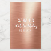 エレガントバラパーソナライズされた金ゴールド30歳 ワインラベル (シングルラベル)