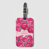 エレガントバラパーソナライズされた ラゲッジタグ (正面縦)