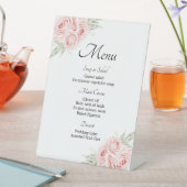 エレガントバラピンクのフローラ結婚のメニュー 台座サイン (インサイチュ)