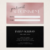 エレガントバラピンクアポイントメントカード (正面&裏面)