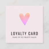 エレガントバラピンクハート美しいサロンロイヤリティカード ロイヤリティカード (正面)