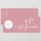 エレガントバラピンクビジネスロゴギフト券 (正面/裏面)