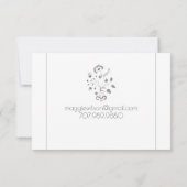 エレガントバラピンクフローラつる植物スクリプト名 ノートカード (裏面)